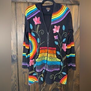 Vintage Rising International Rainbow Zip Hoodie Long